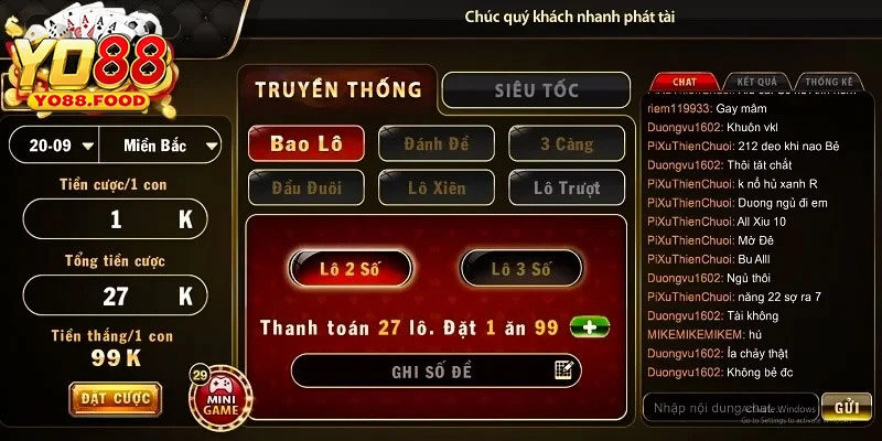 Giới thiệu sảnh cược xổ số Yo88